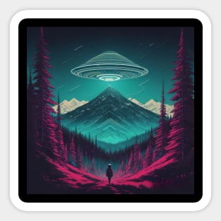 UFO Chronicles Podcast - UFO Glitch Artwork V1 Sticker